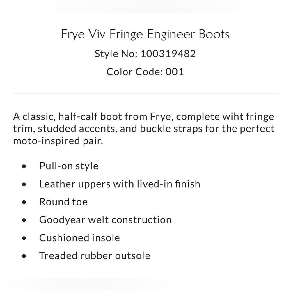 NWT FRYE Viv Engineer Boots - Studded Fringe Leather Mid-Calf SALE 1 day ONLY - Picture 7 of 12